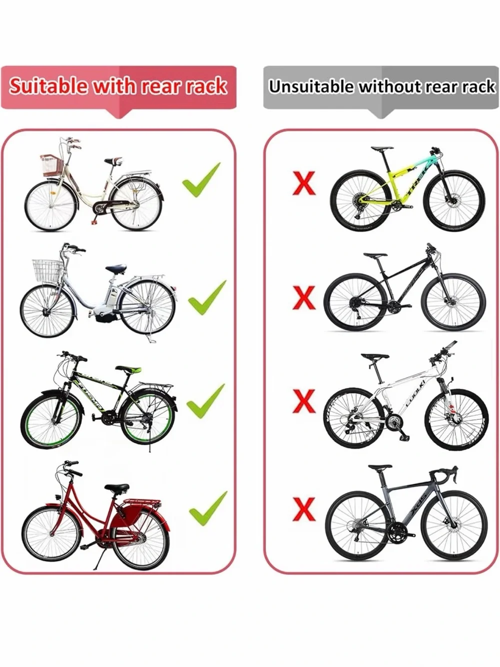 Heavy Duty Back Mount Kid👦🏻👧🏻Bike🚲Seat w Foam Seat Belt & Reflective Strip
